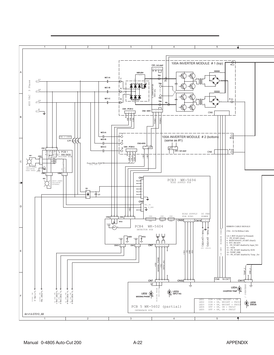 100a inverter module # 1 (top) | Tweco 200 Auto-Cut User Manual | Page 118 / 136