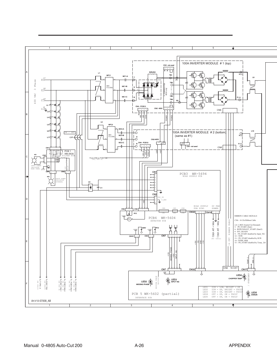 100a inverter module # 1 (top) | Tweco 200 Auto-Cut User Manual | Page 122 / 136