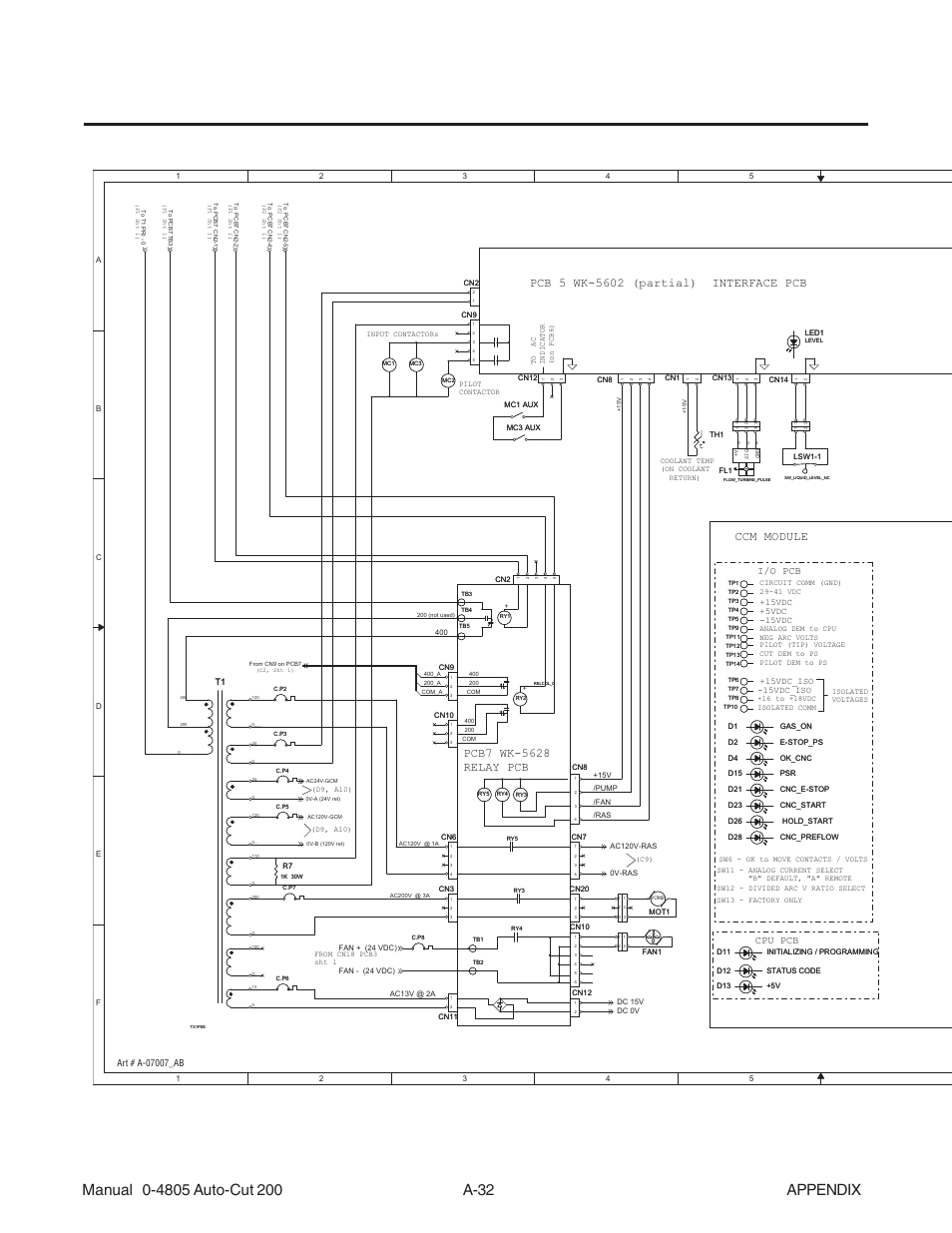 Ccm module, I/o pcb cpu pcb | Tweco 200 Auto-Cut User Manual | Page 128 / 136