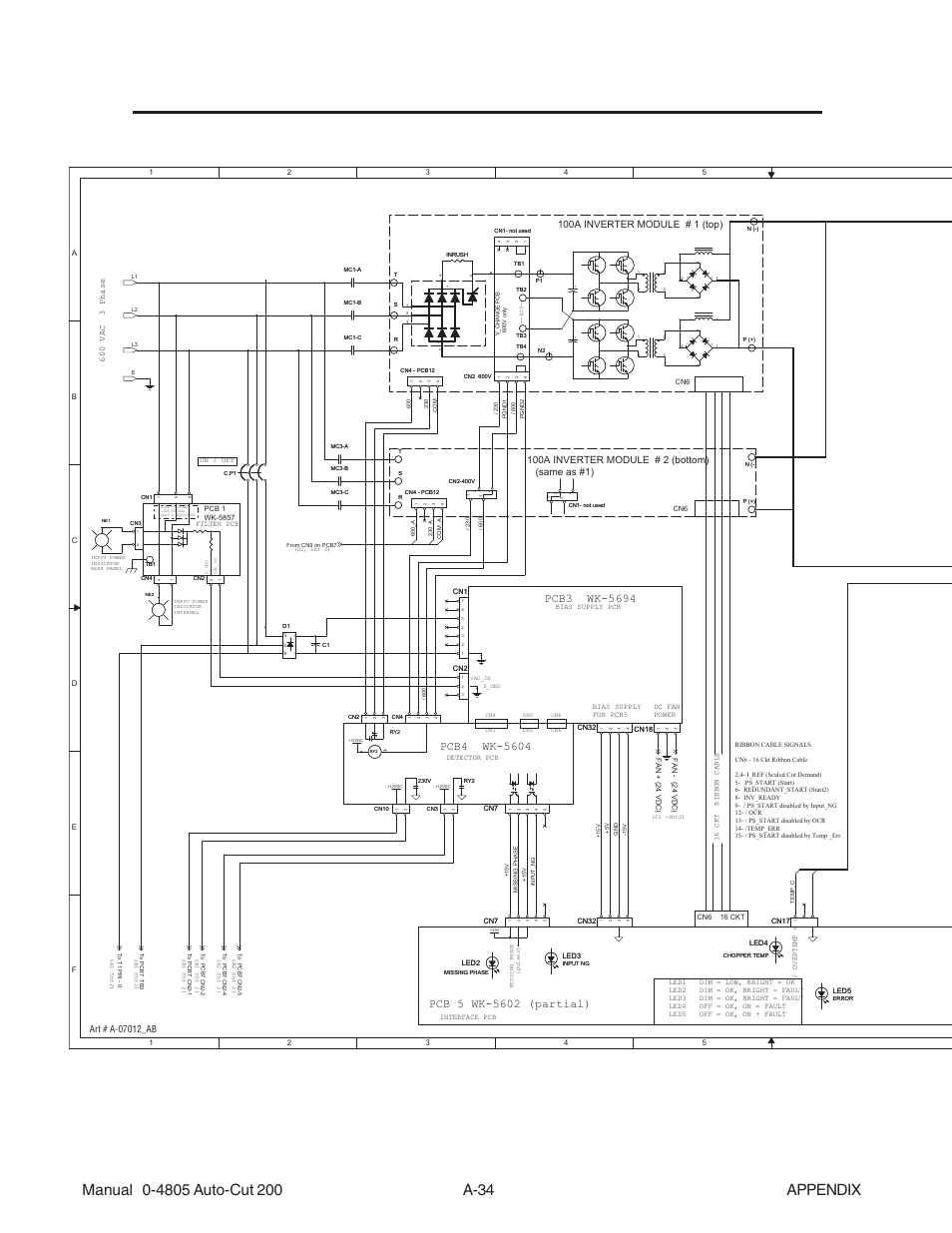 100a inverter module # 1 (top) | Tweco 200 Auto-Cut User Manual | Page 130 / 136