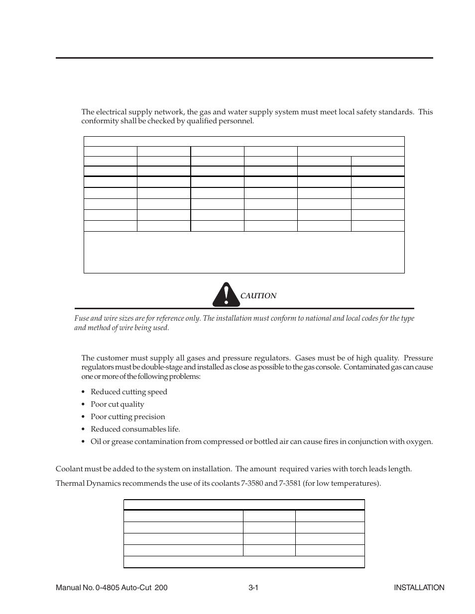 Section 3: installation, 01 installation requirements, Section 3: installation -1 | 01 installation requirements -1 | Tweco 200 Auto-Cut User Manual | Page 25 / 136