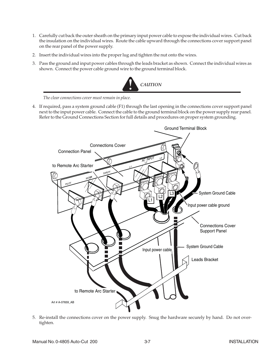 Connect input power and system ground cables | Tweco 200 Auto-Cut User Manual | Page 31 / 136