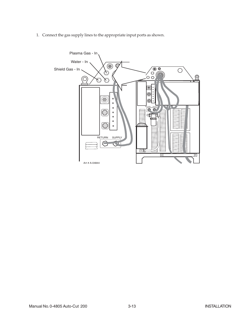 08 connect gas supply lines, 08 connect gas supply lines -13 | Tweco 200 Auto-Cut User Manual | Page 37 / 136