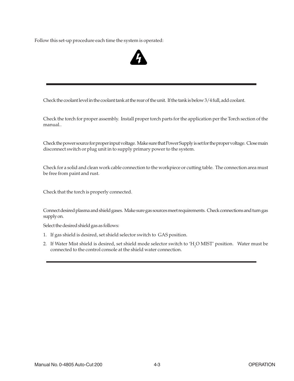 03 operating set-up, 03 operating set-up -3 | Tweco 200 Auto-Cut User Manual | Page 55 / 136