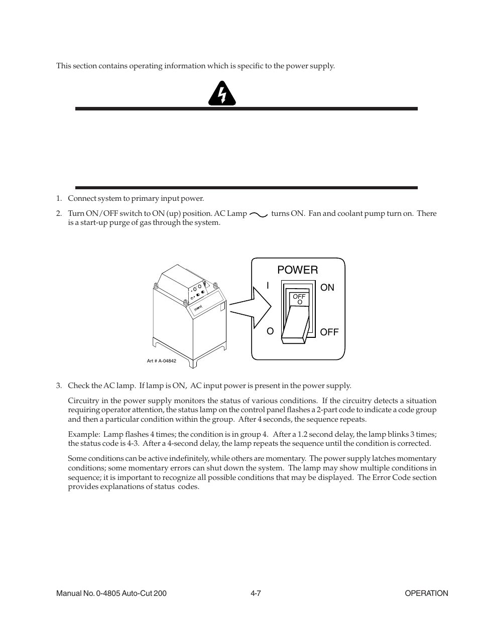 05 system operation, 05 system operation -7, Power | Tweco 200 Auto-Cut User Manual | Page 59 / 136