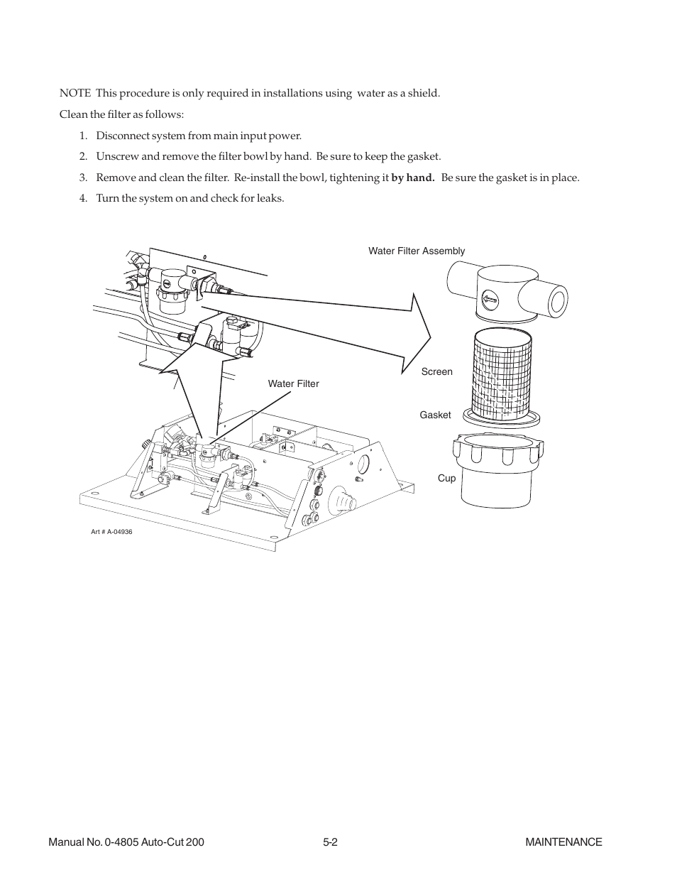 03 water filter cleaning procedure, 03 water filter cleaning procedure -2 | Tweco 200 Auto-Cut User Manual | Page 66 / 136