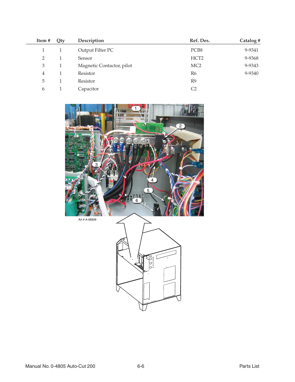 06 power supply replacement parts - right side, 06 power supply replacement parts - right side -6 | Tweco 200 Auto-Cut User Manual | Page 76 / 136