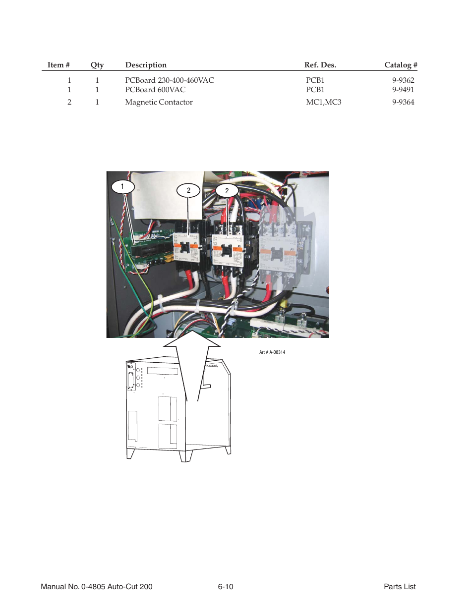 10 power supply replacement parts - right side, 10 power supply replacement parts - right side -10 | Tweco 200 Auto-Cut User Manual | Page 80 / 136