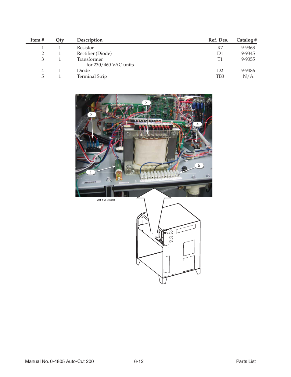 12 power supply replacement parts - right side, 12 power supply replacement parts - right side -12 | Tweco 200 Auto-Cut User Manual | Page 82 / 136