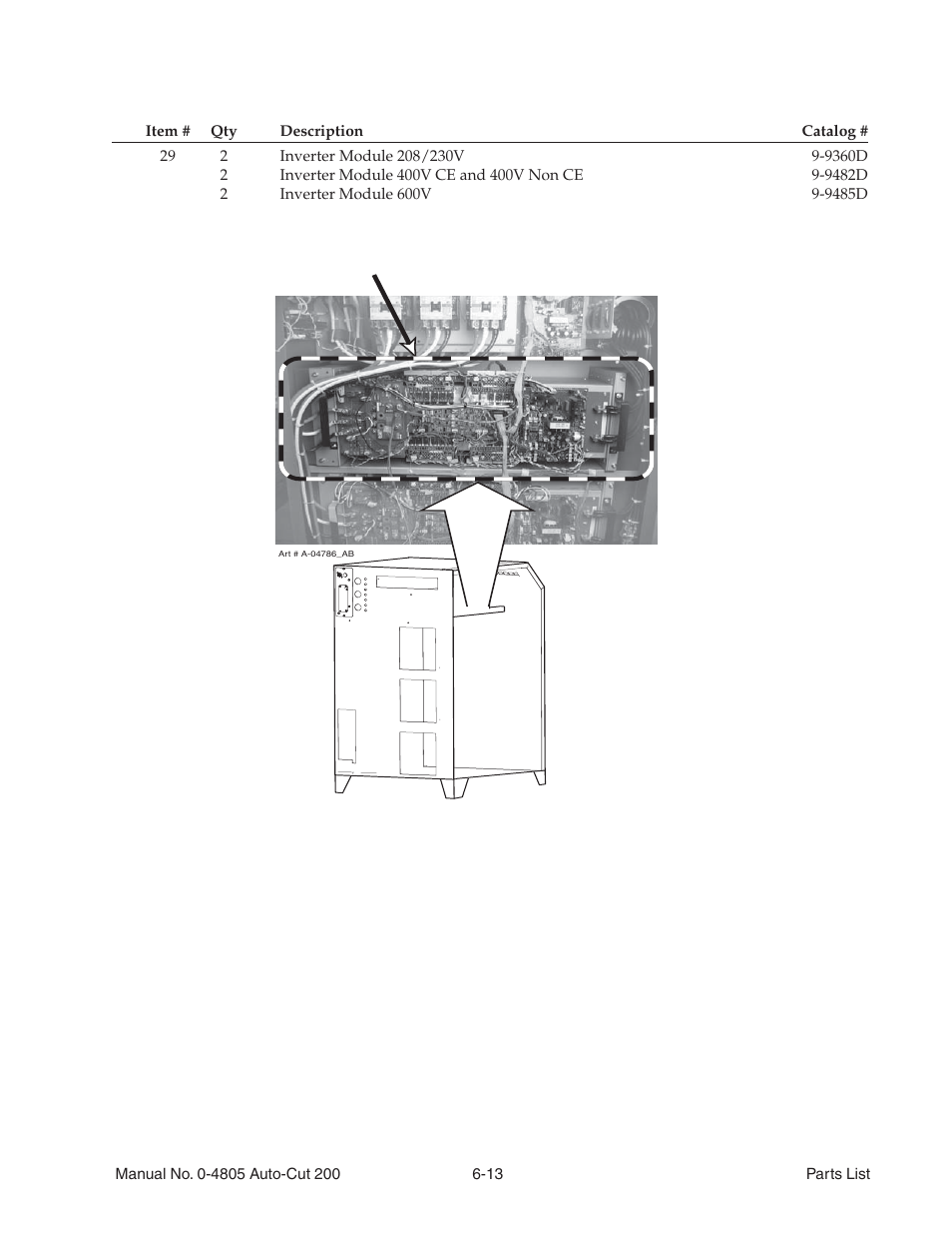 13 power supply replacement parts, 13 power supply replacement parts -13 | Tweco 200 Auto-Cut User Manual | Page 83 / 136