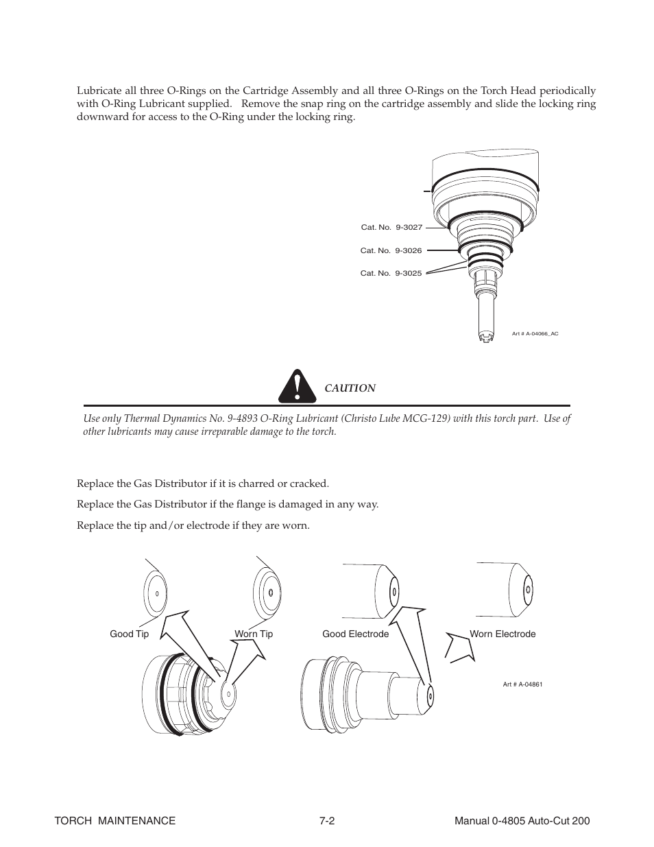 02 o-ring lubrication, 03 parts wear, 02 o-ring lubrication -2 7.03 parts wear -2 | Tweco 200 Auto-Cut User Manual | Page 92 / 136