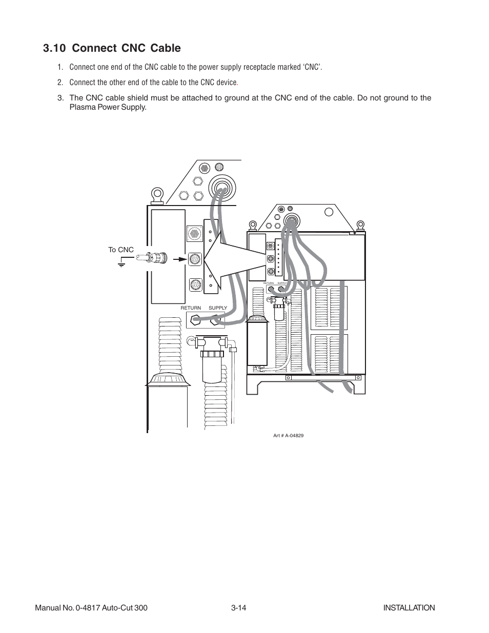 10 connect cnc cable, 10 connect cnc cable -14 | Tweco 300 Auto-Cut User Manual | Page 52 / 164