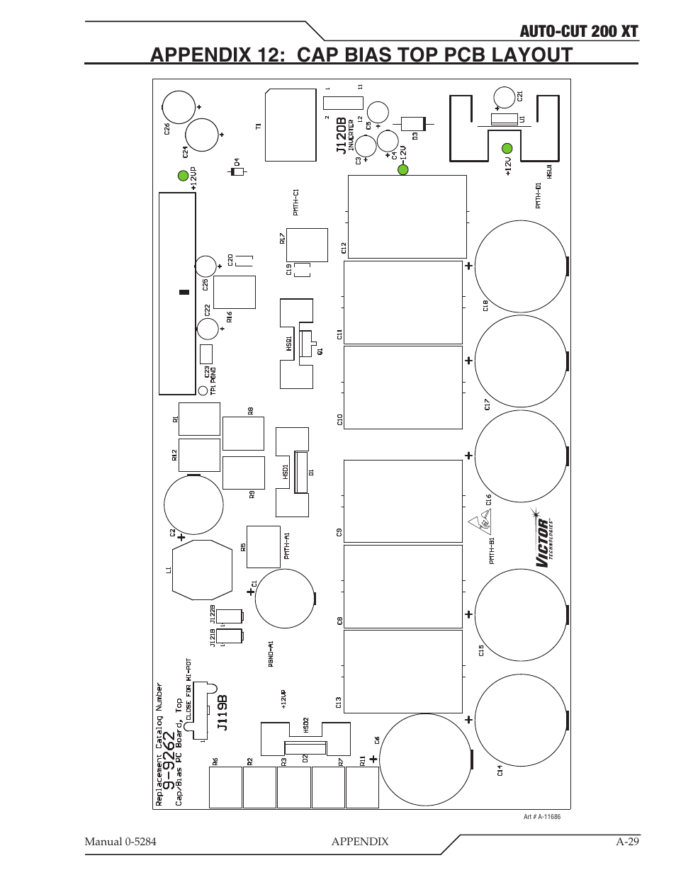 Appendix 12: cap bias top pcb layout, Auto-cut 200 xt | Tweco 200 XT Auto-Cut 400V User Manual | Page 111 / 160