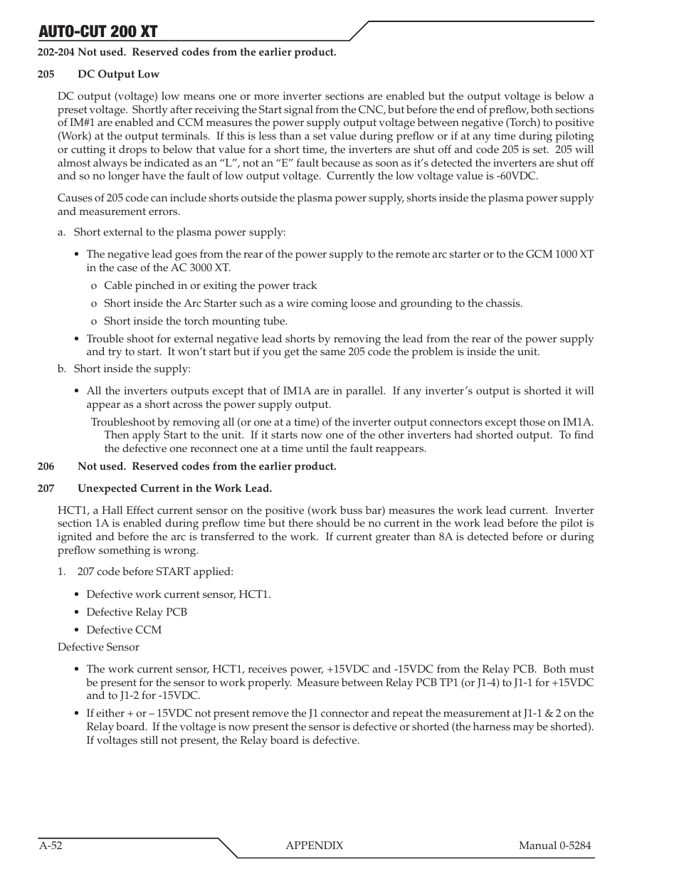 Auto-cut 200 xt | Tweco 200 XT Auto-Cut 400V User Manual | Page 134 / 160