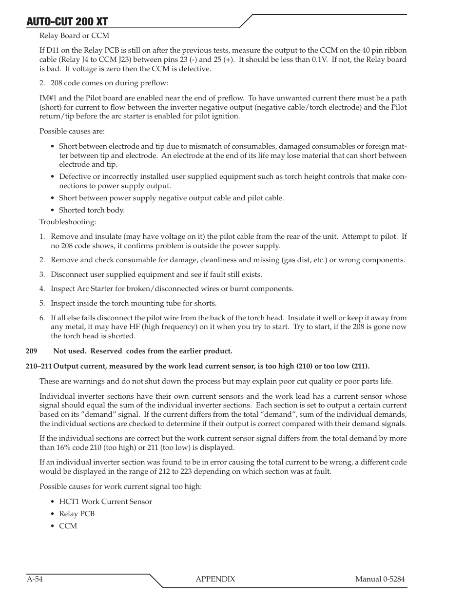 Auto-cut 200 xt | Tweco 200 XT Auto-Cut 400V User Manual | Page 136 / 160