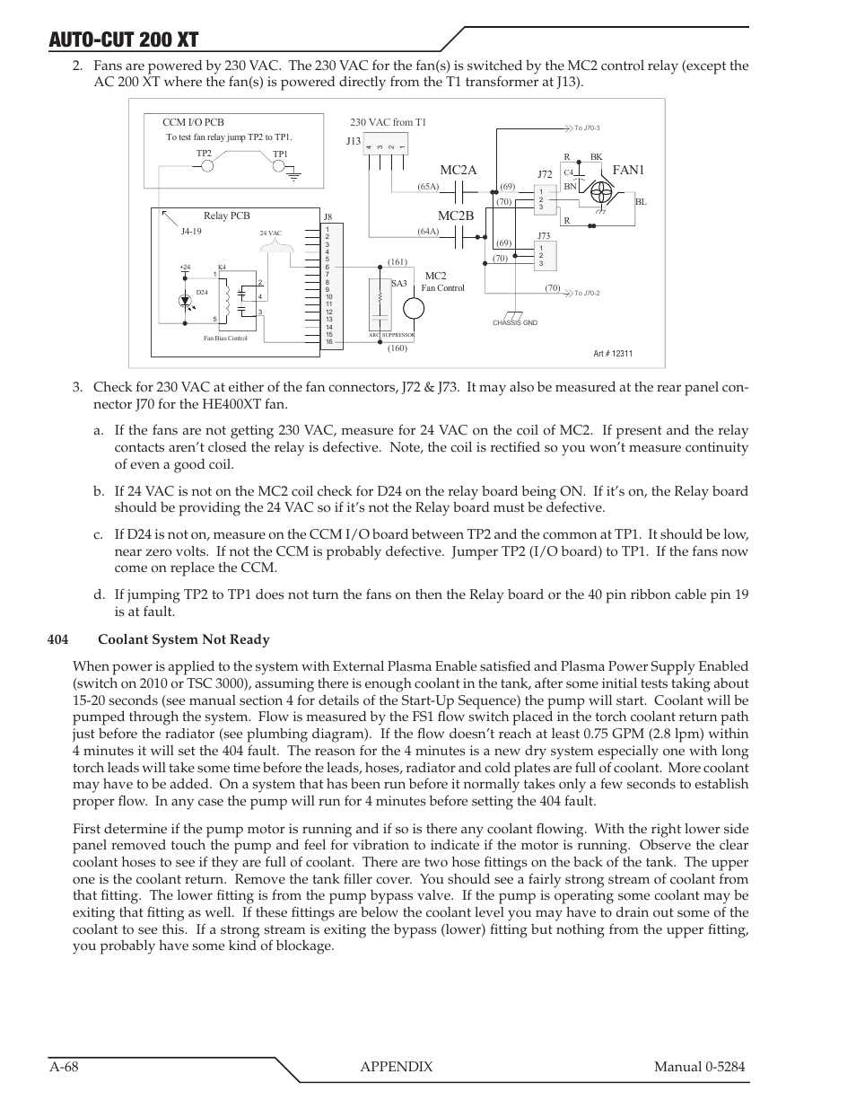 Auto-cut 200 xt, Mc2a mc2b, Fan1 | Tweco 200 XT Auto-Cut 400V User Manual | Page 150 / 160