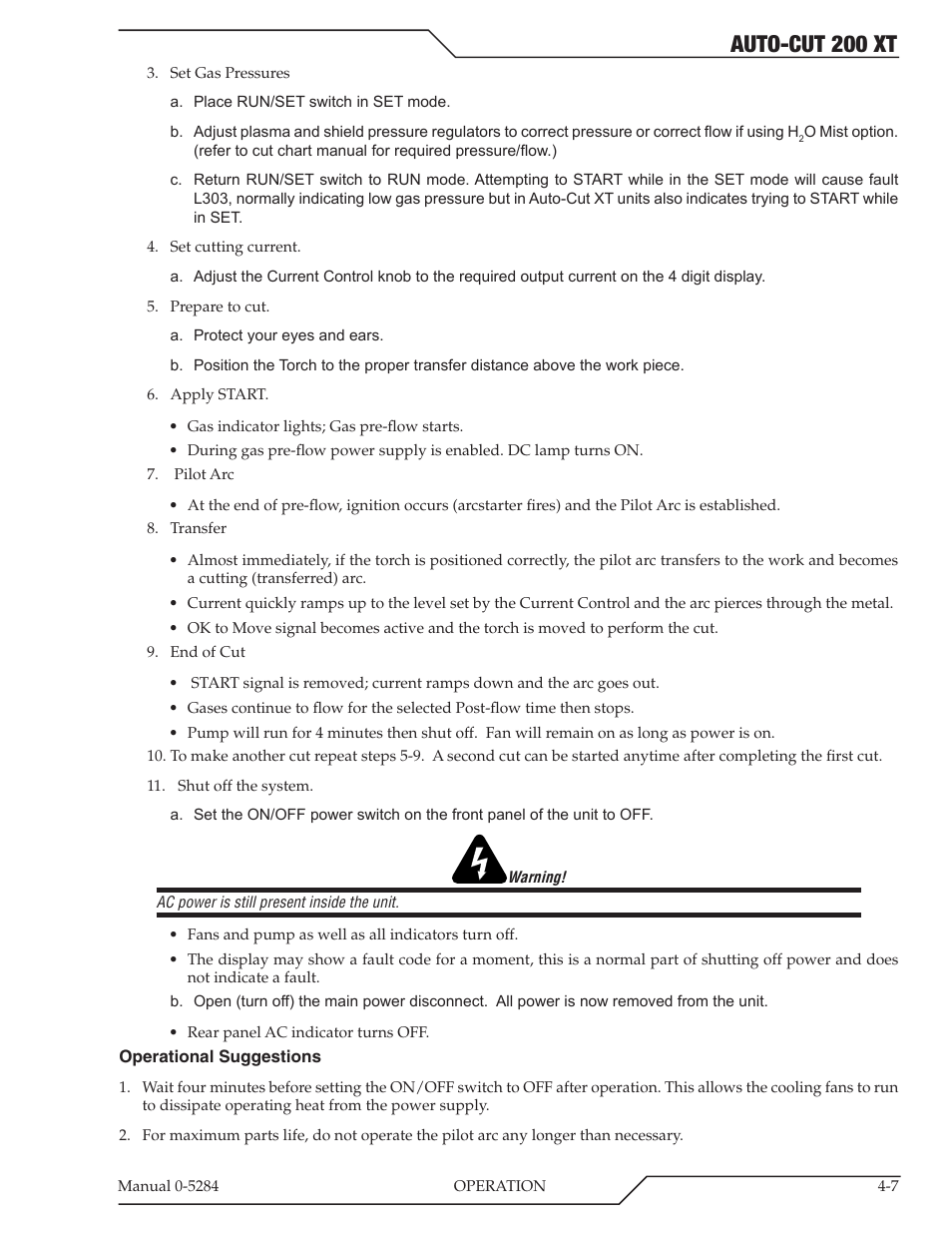 Auto-cut 200 xt | Tweco 200 XT Auto-Cut 400V User Manual | Page 53 / 160