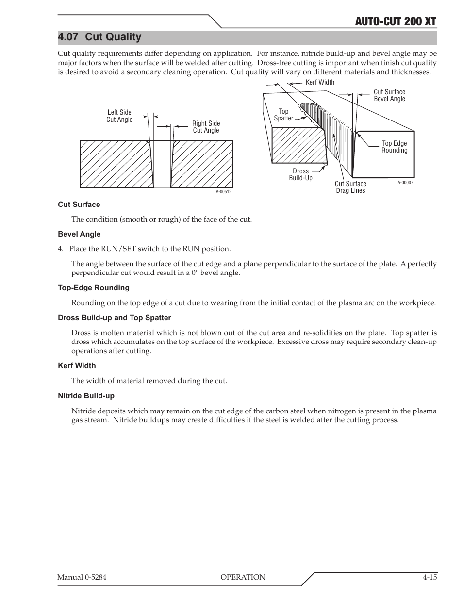 07 cut quality, Cut quality -15, Auto-cut 200 xt | Tweco 200 XT Auto-Cut 400V User Manual | Page 61 / 160