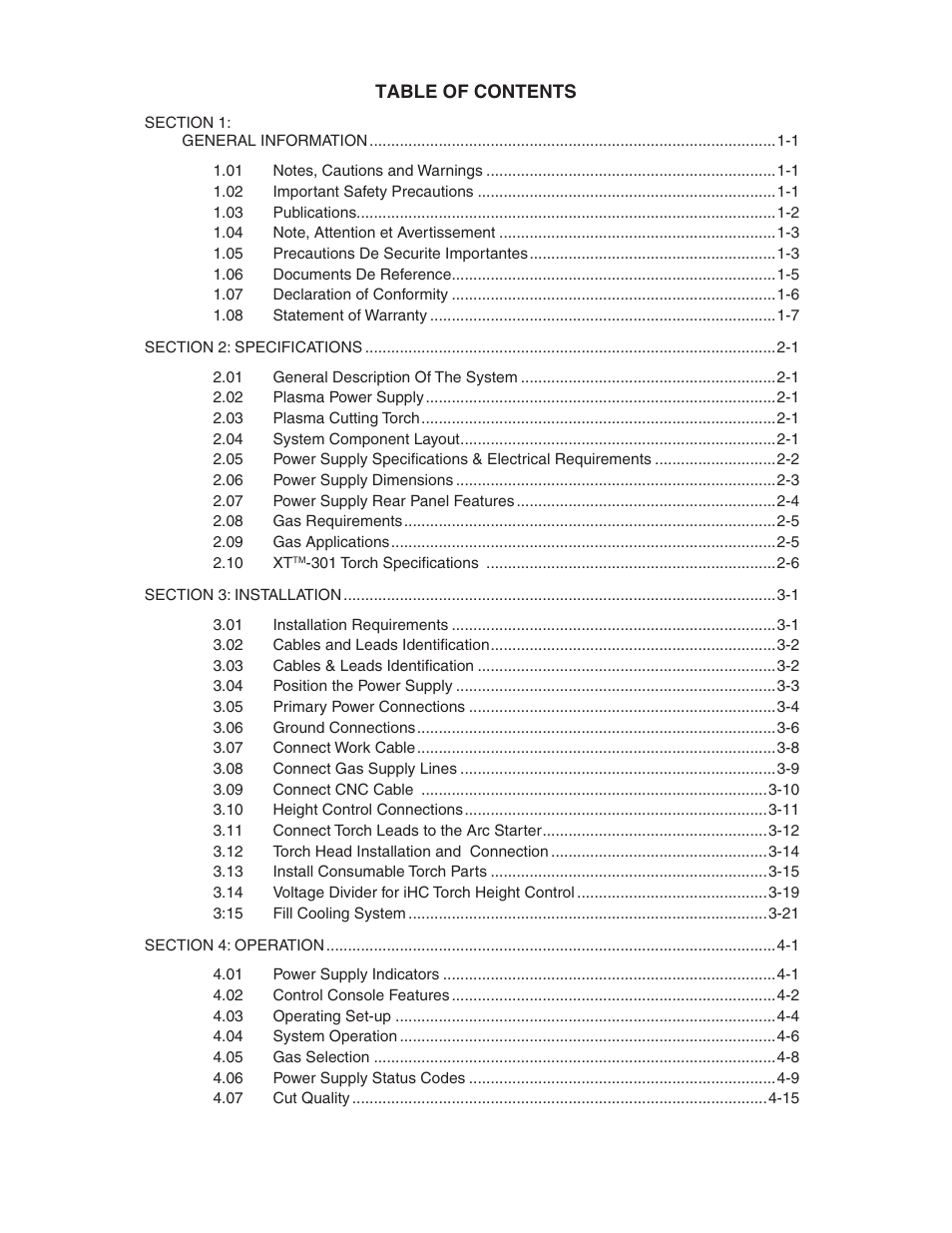 Tweco 200 XT Auto-Cut 480V User Manual | Page 5 / 160