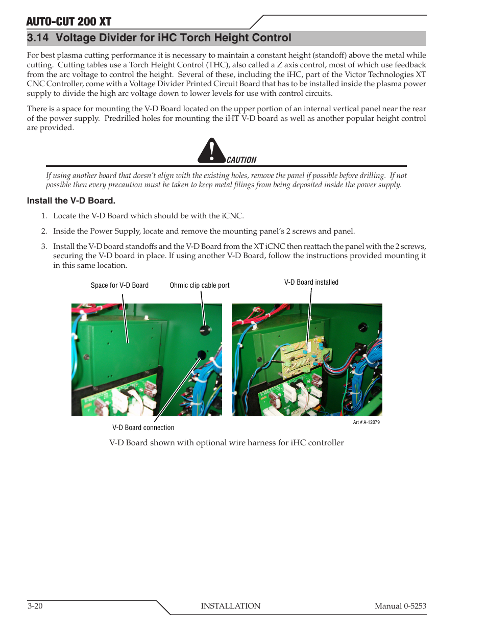 14 voltage divider for ihc torch height control, Voltage divider for ihc torch height control -20, Auto-cut 200 xt | Tweco 200 XT Auto-Cut 380V User Manual | Page 44 / 166