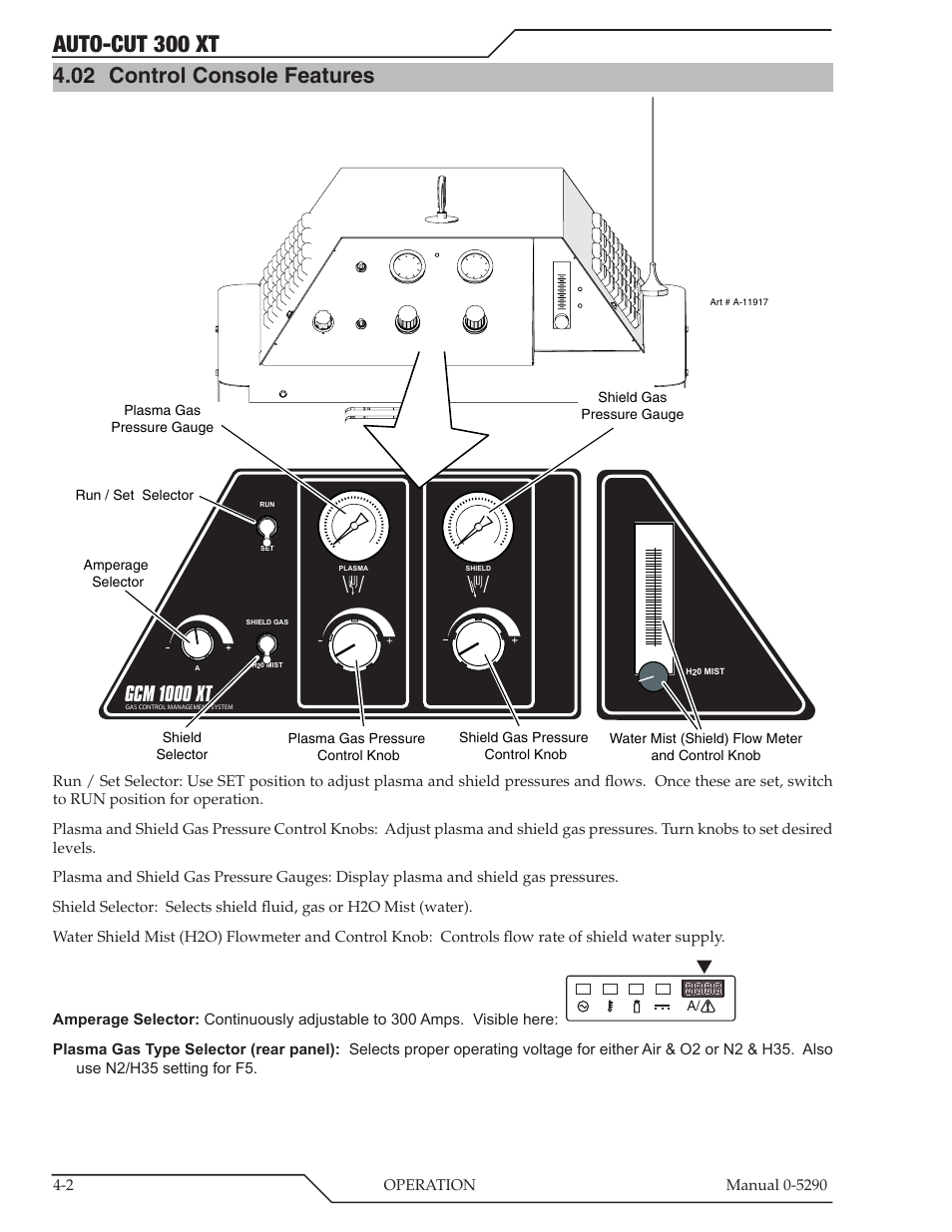 02 control console features, Control console features -2, Auto-cut 300 xt | Gcm 1000 xt | Tweco 300 XT Auto-Cut 400V User Manual | Page 50 / 158