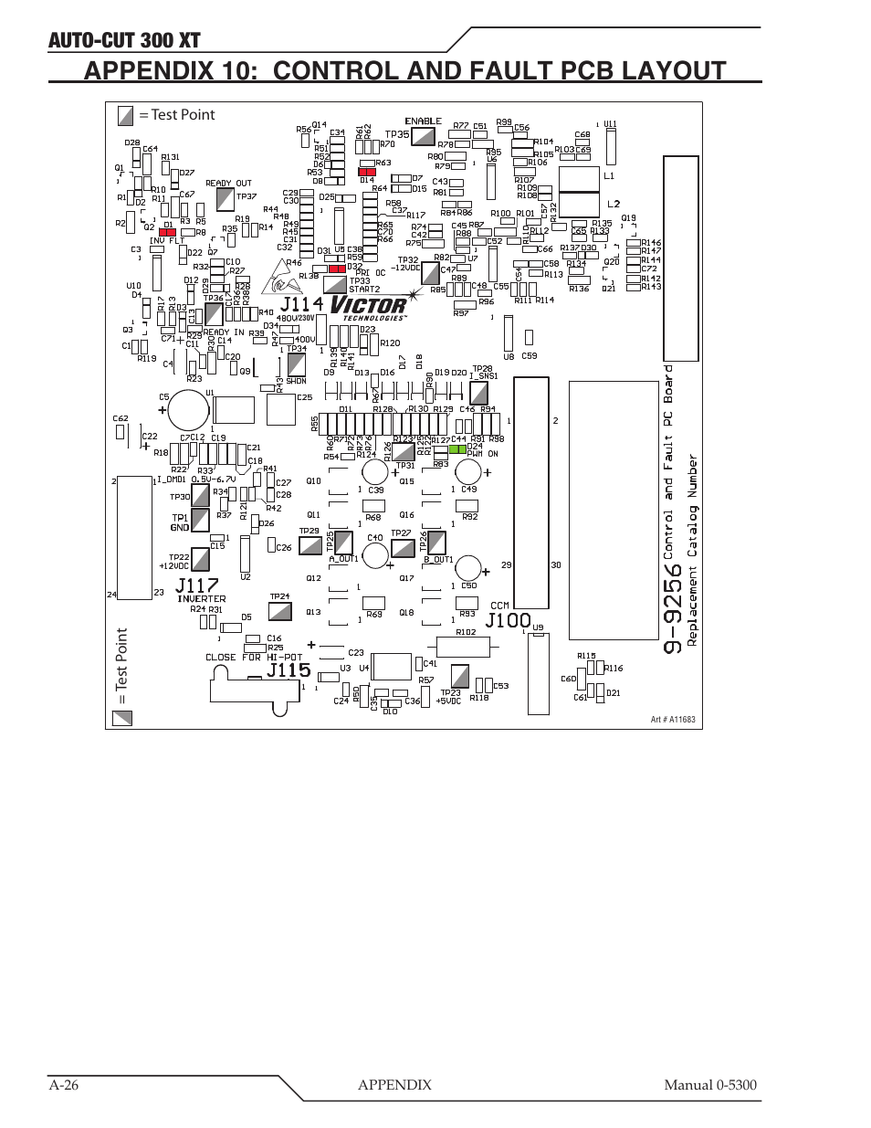 Appendix 10: control and fault pcb layout, Auto-cut 300 xt | Tweco 300 XT Auto-Cut 480V User Manual | Page 108 / 158