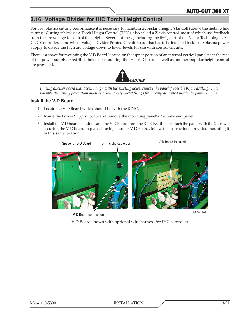 16 voltage divider for ihc torch height control, Voltage divider for ihc torch height control -21, Auto-cut 300 xt | Tweco 300 XT Auto-Cut 480V User Manual | Page 45 / 158