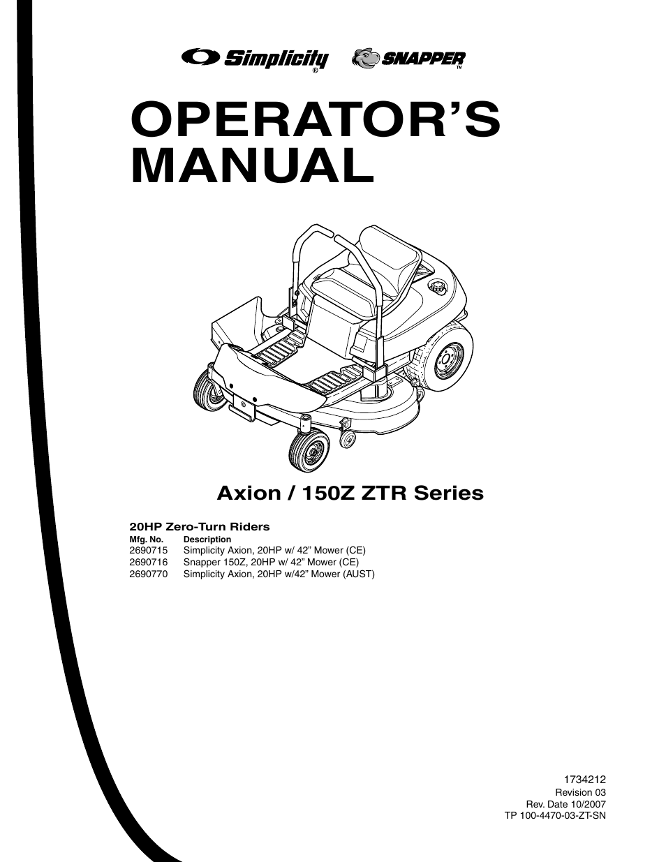 Briggs & Stratton 150Z Series User Manual | 38 pages