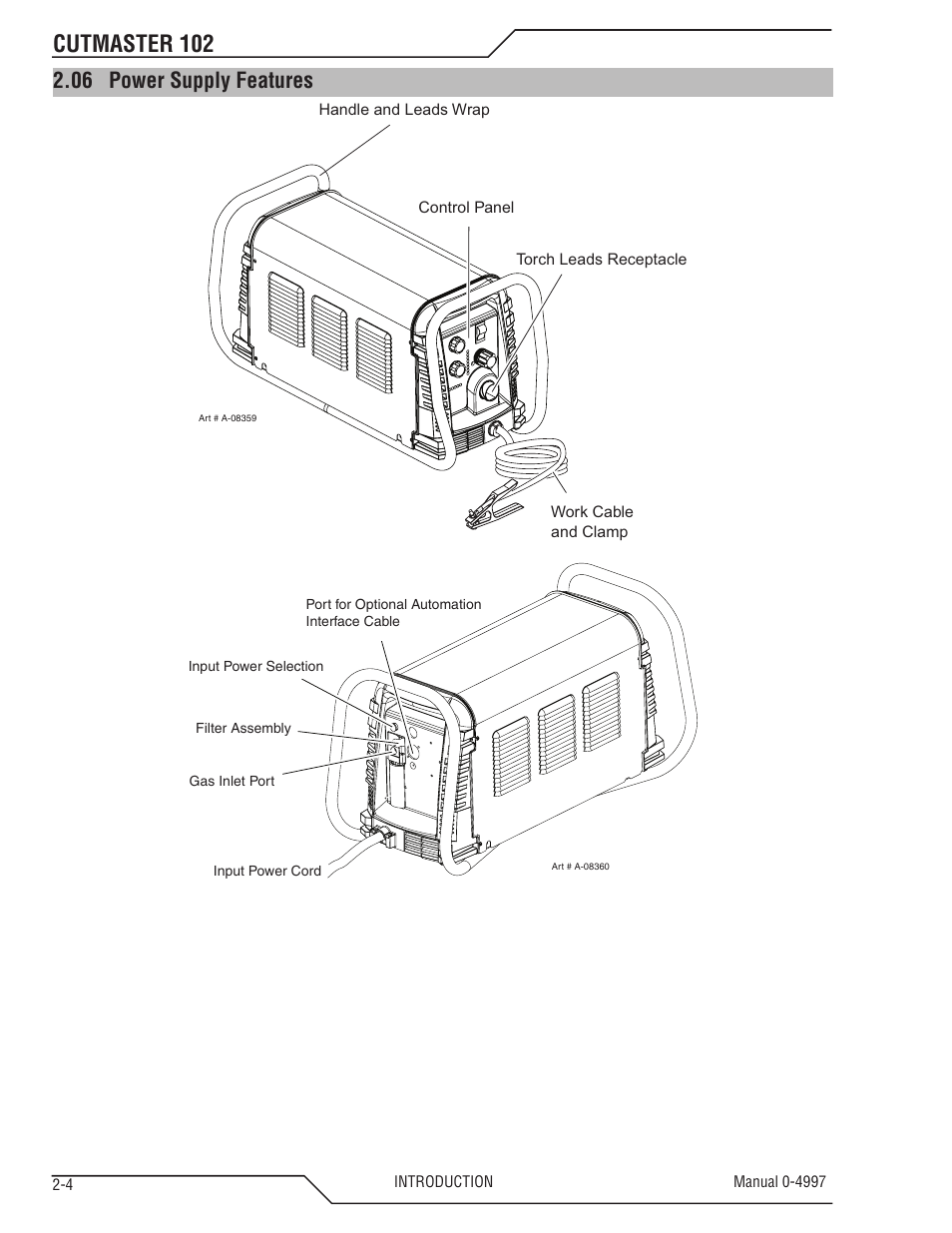 06 power supply features, Power supply features -4, Cutmaster 102 | Tweco 102 Cutmaster User Manual | Page 18 / 84