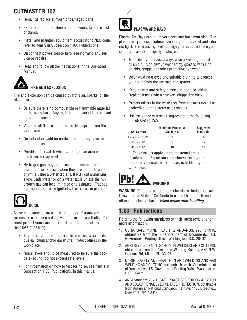 03 publications, 03 publications -2, Cutmaster 102 | Tweco 102 Cutmaster User Manual | Page 8 / 84