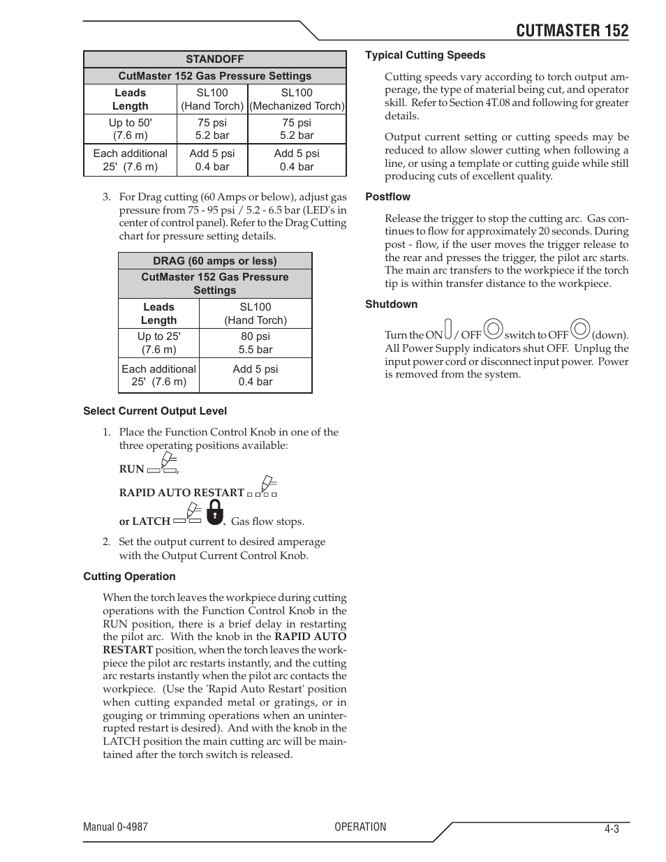 Cutmaster 152 | Tweco 152 CutMaster User Manual | Page 31 / 84