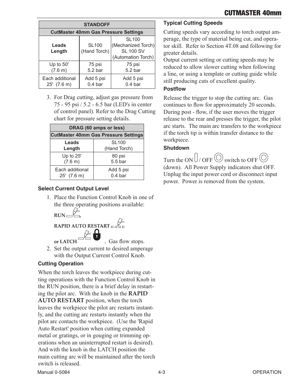 Cutmaster 40mm | Tweco 40mm Cutmaster User Manual | Page 31 / 82