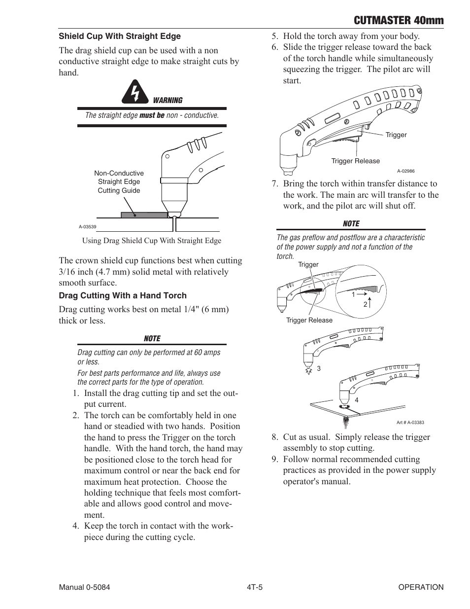 Cutmaster 40mm | Tweco 40mm Cutmaster User Manual | Page 37 / 82