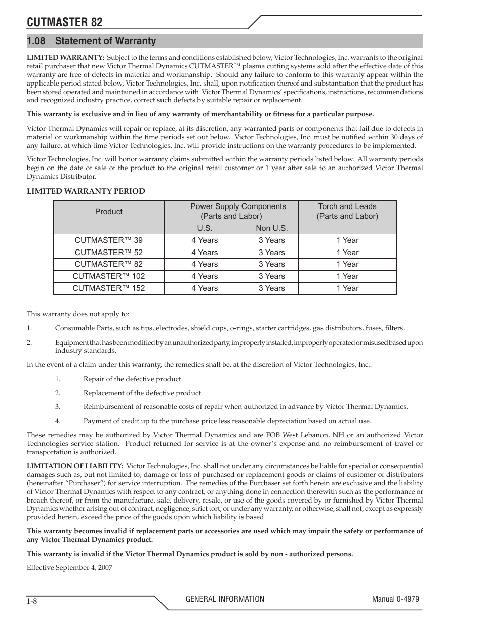 Cutmaster 82 | Tweco 82 CutMaster User Manual | Page 14 / 80