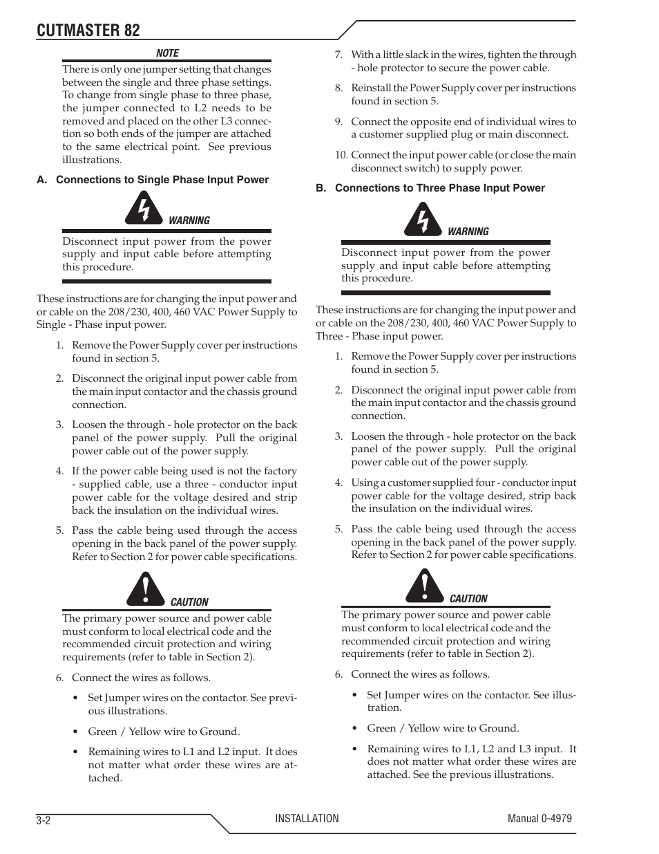 Cutmaster 82 | Tweco 82 CutMaster User Manual | Page 24 / 80