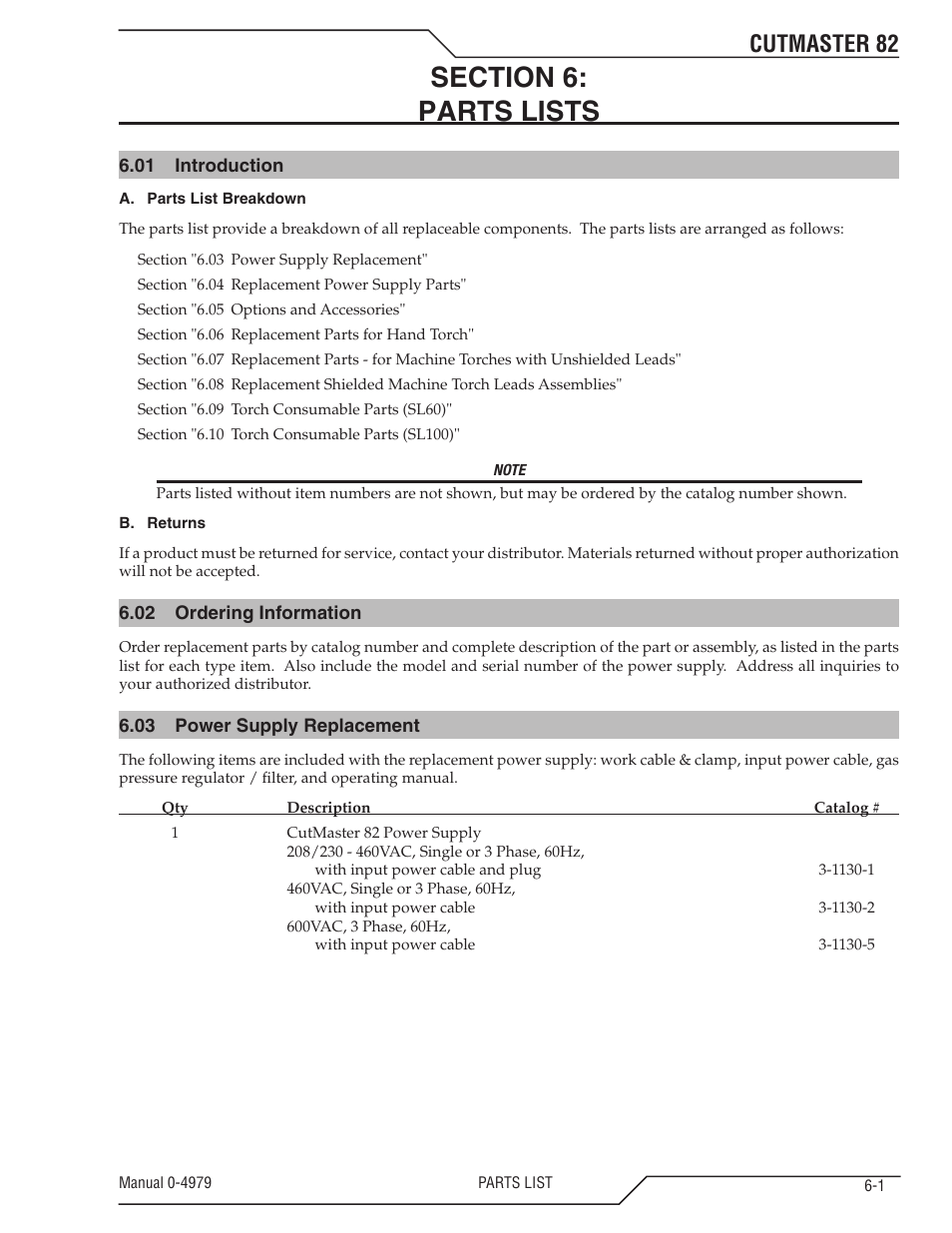 Cutmaster 82 | Tweco 82 CutMaster User Manual | Page 61 / 80