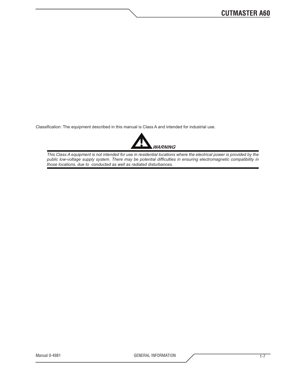 Cutmaster a60 | Tweco A60 Cutmaster User Manual | Page 13 / 118