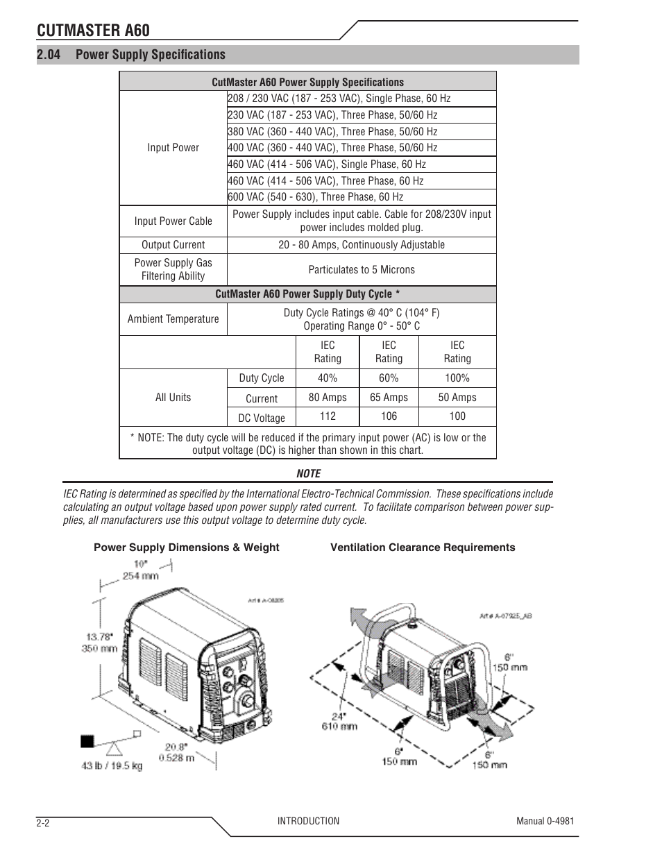 Cutmaster a60 | Tweco A60 Cutmaster User Manual | Page 16 / 118