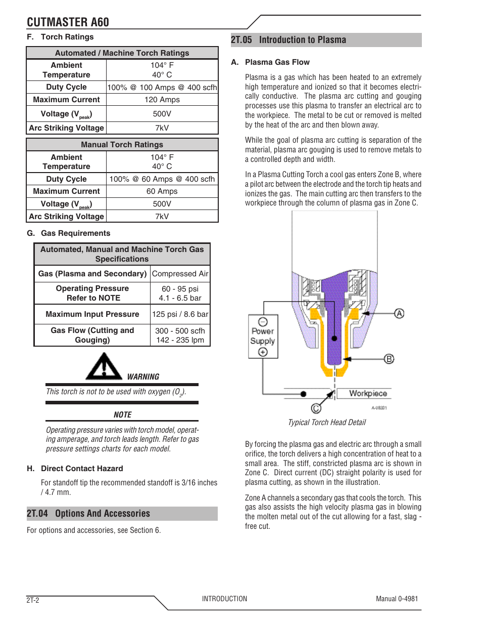 Cutmaster a60 | Tweco A60 Cutmaster User Manual | Page 20 / 118
