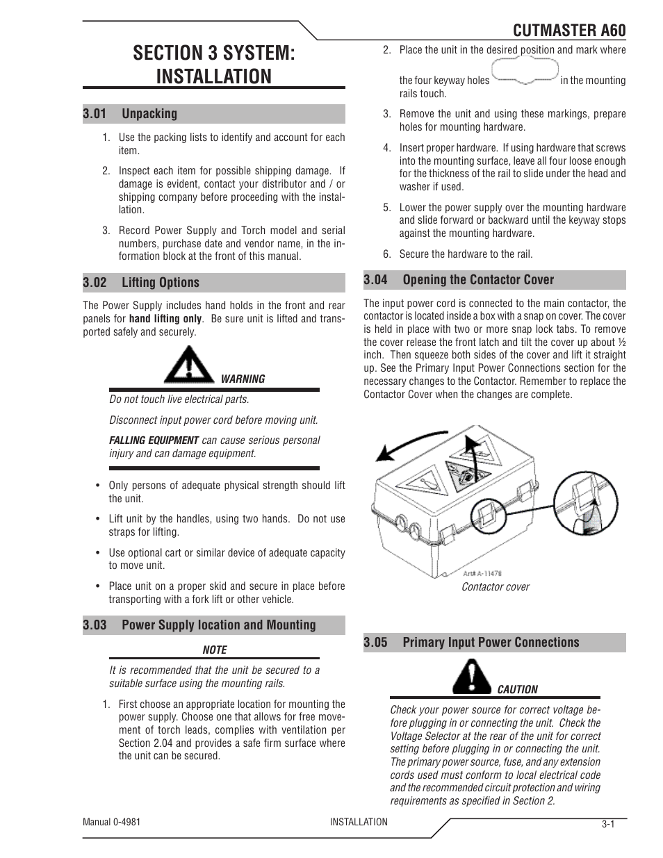 Cutmaster a60 | Tweco A60 Cutmaster User Manual | Page 23 / 118