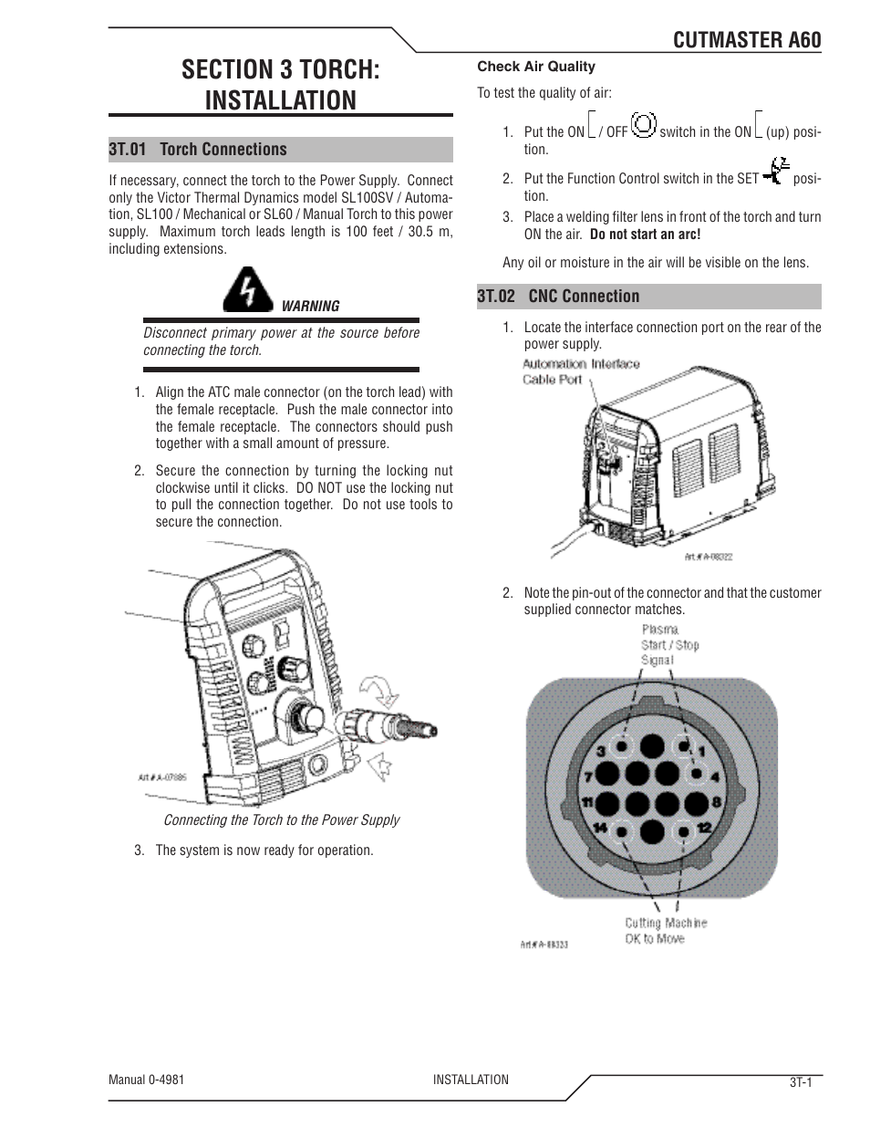 Cutmaster a60 | Tweco A60 Cutmaster User Manual | Page 29 / 118