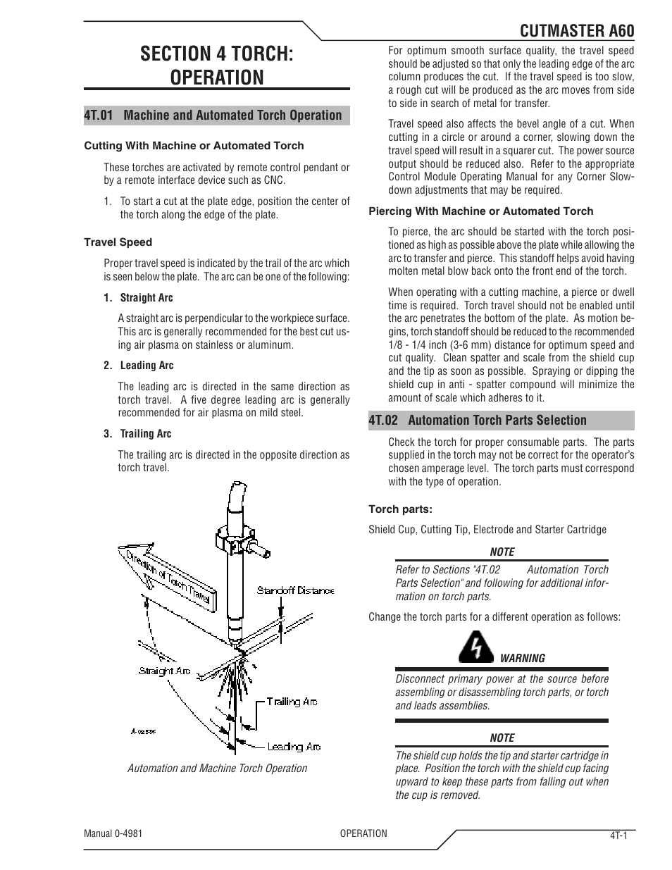 Cutmaster a60 | Tweco A60 Cutmaster User Manual | Page 37 / 118