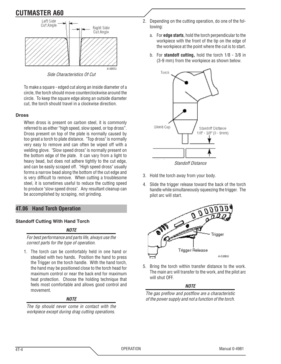 Cutmaster a60 | Tweco A60 Cutmaster User Manual | Page 40 / 118