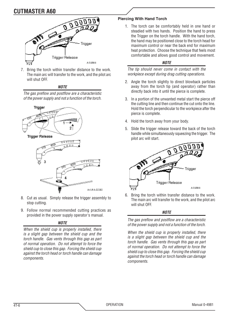 Cutmaster a60 | Tweco A60 Cutmaster User Manual | Page 42 / 118