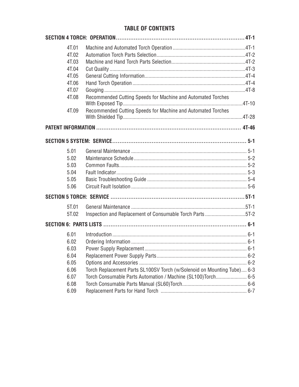 Tweco A60 Cutmaster User Manual | Page 5 / 118