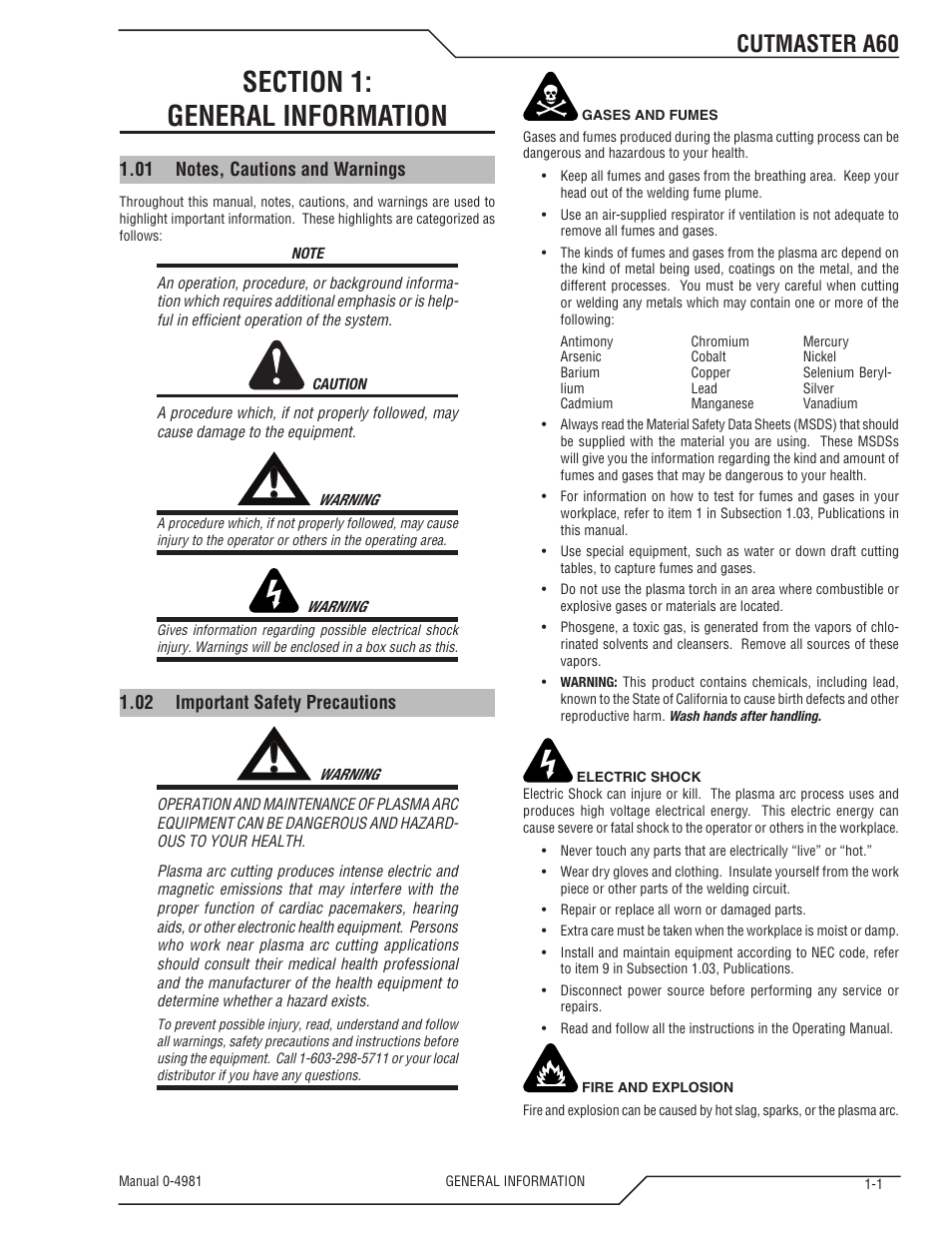Cutmaster a60 | Tweco A60 Cutmaster User Manual | Page 7 / 118