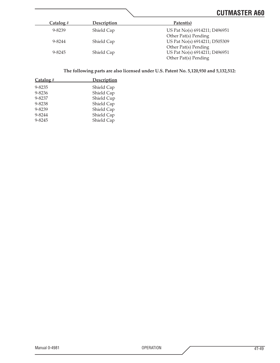 Cutmaster a60 | Tweco A60 Cutmaster User Manual | Page 85 / 118