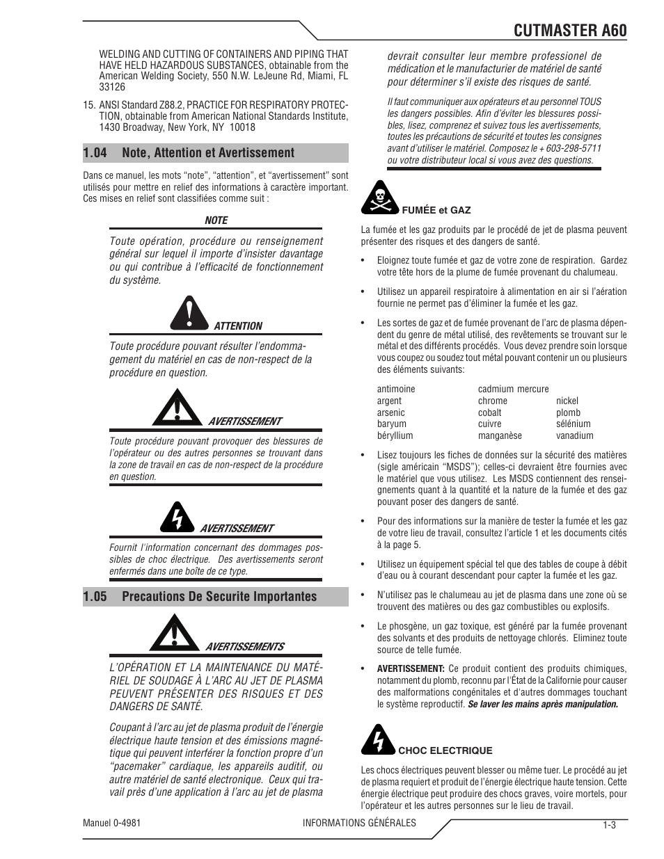 Cutmaster a60 | Tweco A60 Cutmaster User Manual | Page 9 / 118