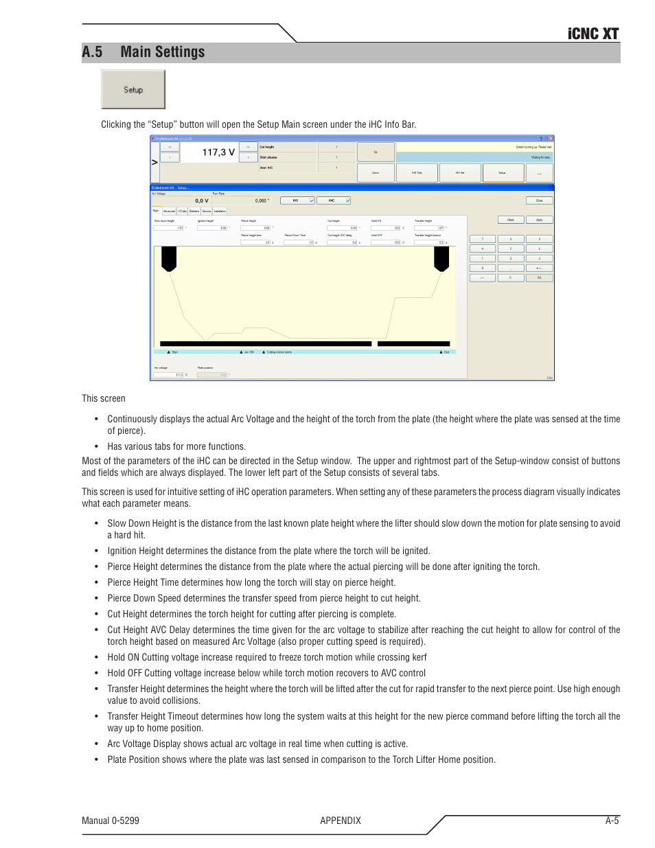 A.5 main settings, Icnc xt | Tweco iCNC XT User Manual | Page 103 / 110