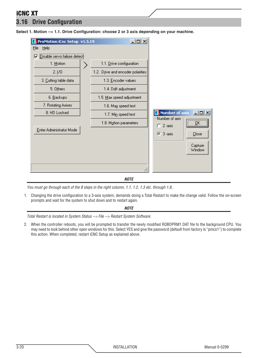 16 drive configuration, Drive configuration -20, Icnc xt | Tweco iCNC XT User Manual | Page 40 / 110